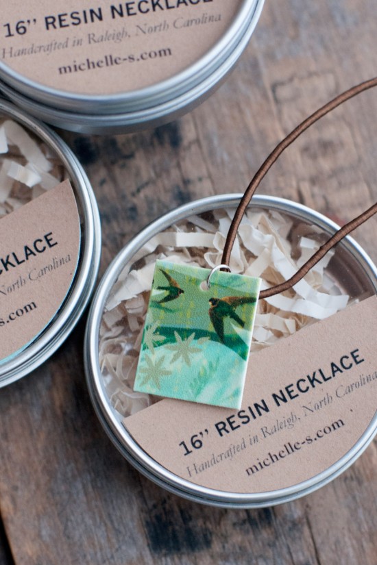 Resin Necklaces in Gift Tins